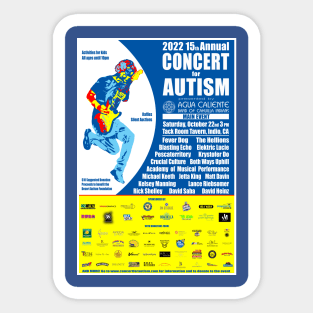 The 2022 15th Annual Concert for Autism flyer t-shirt Sticker